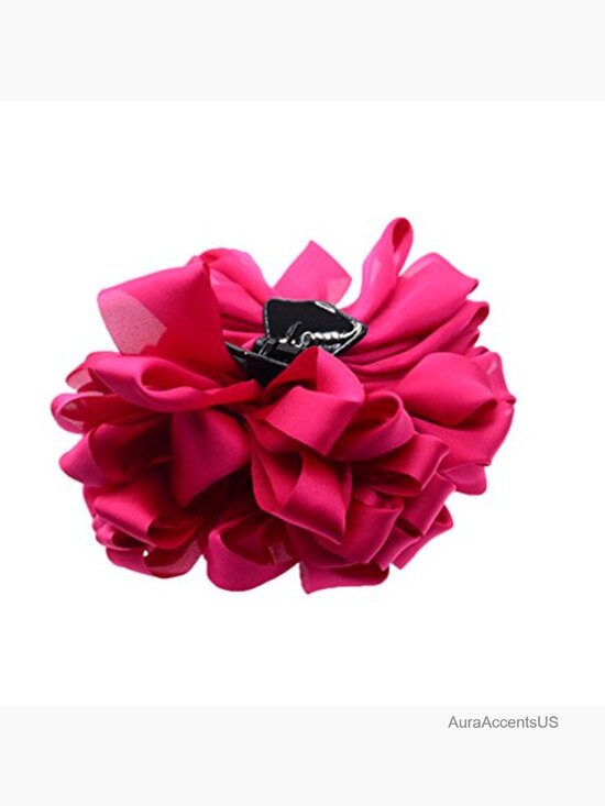 Large Floral Silk Flower Bow Hair Claw Clips for Thick Long Hair main image 5